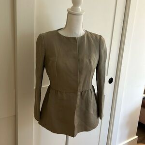 Banana Republic Gray Jacket with Ruffle